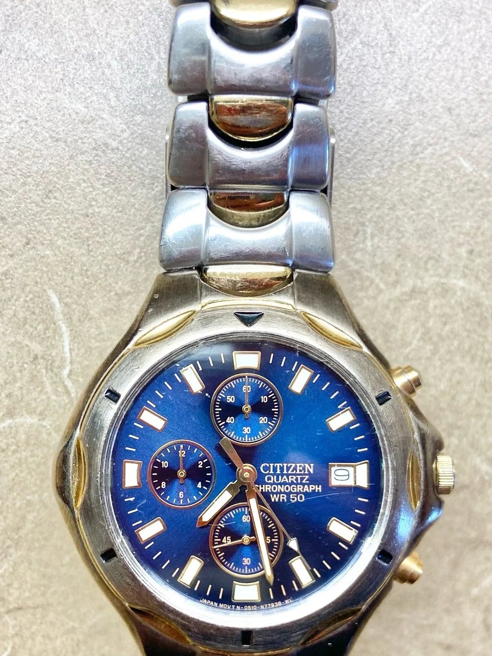Citizen Men's Blue Dial Stainless Steel Chronograph Watch 0510-988342